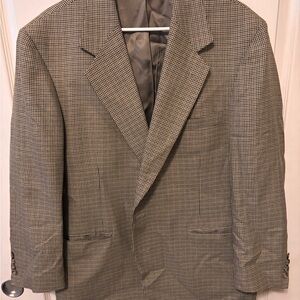 Nordstrom Beige Houndstooth Checkered Blazer